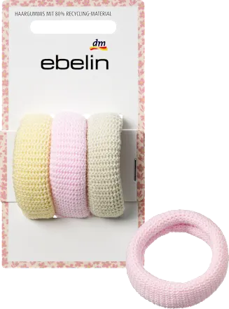 Hair ties yellow/pink/sage green, 3 pcs