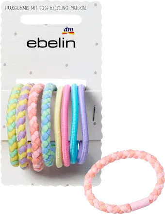 Braided hair ties, colorful, 8 pieces