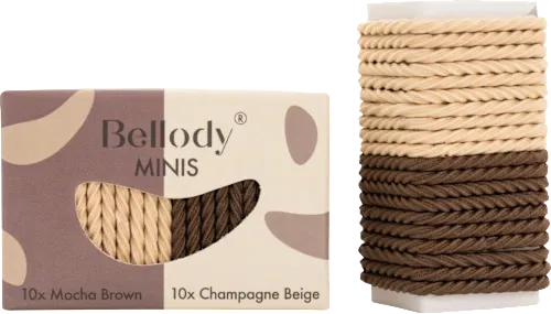 Mini hair ties, brown & beige, 20 pieces