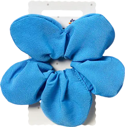 Scrunchie flower shape, blue, 1 pc