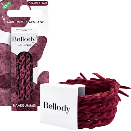 Hair ties, burgundy red, 4 pieces