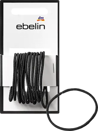 Thin black hair ties, 12 pieces