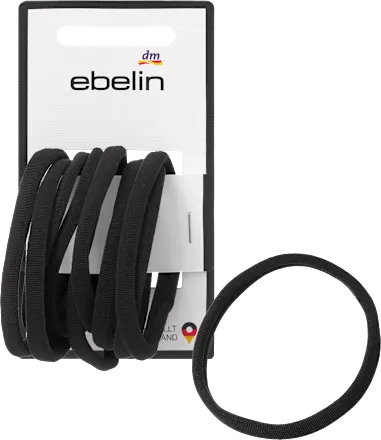 Soft hair ties, black, 9 pieces
