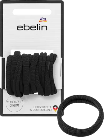 Soft hair ties, black, 12 pieces