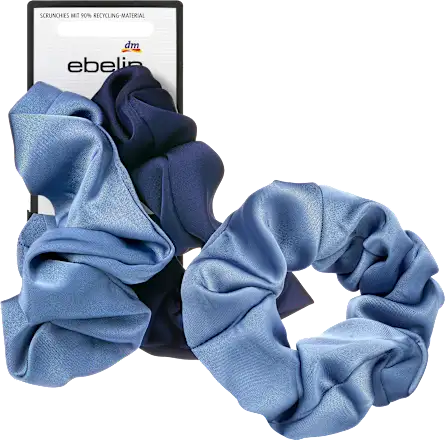 Scrunchies satin look, blue, 2 pcs