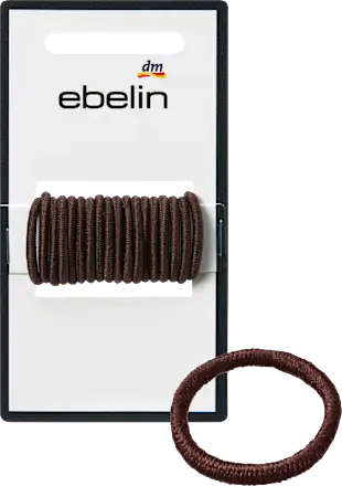Mini hair ties, brown, 18 pieces