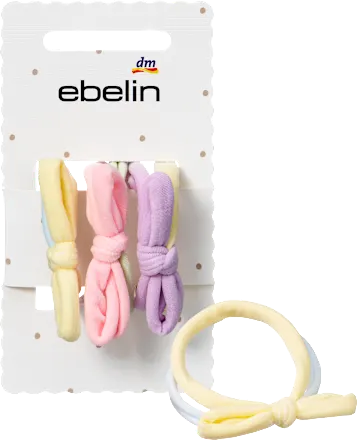 Hair ties with bows, pastel colored, 3 pieces