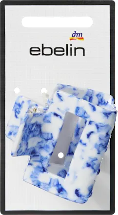 Hair clip, ceramic look, blue/white, 1 pc.