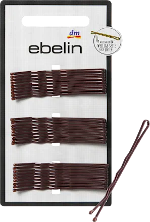 Hair slider, midi, brown, 27 pieces