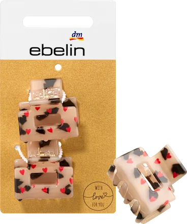 Hair clip hearts midi, 2 pcs