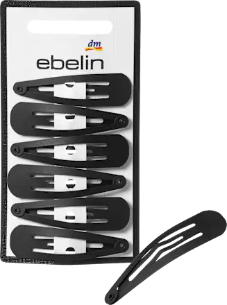 Medium hair clips, black, 6 pieces