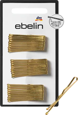 Short hair clips, gold-colored, 30 pieces