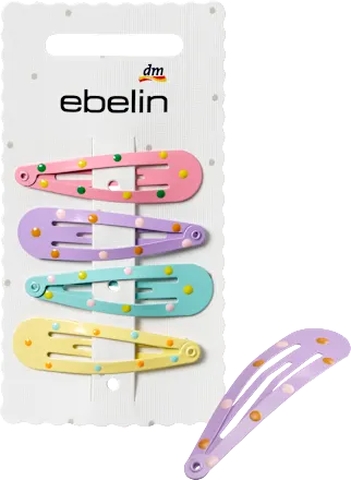 Hair clips with polka dots, colorful, 4 pieces