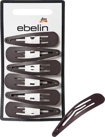 Medium hair clips, brown, 6 pieces