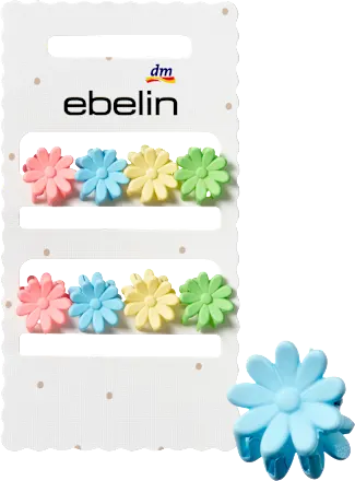 Mini flower-shaped hair clips, 8 pieces
