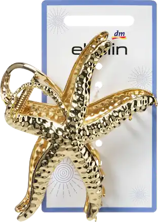 Starfish hair clip, gold look, 1 pc.