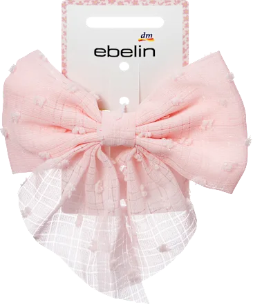 Patent clasp bow, pink, 1 pc.