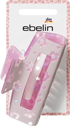 Cut-out hair clip with flowers, lilac, 1 pc.