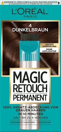 Root touch-up kit for covering gray hair, 4 dark brown shades, 1 piece
