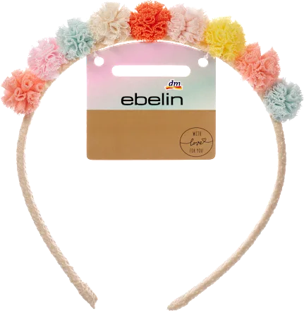 Headband with colorful pom-poms, 1 pc.
