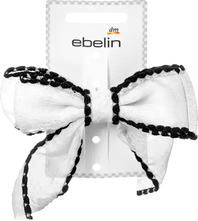 Patent clasp with loop, white/black, 1 pc.