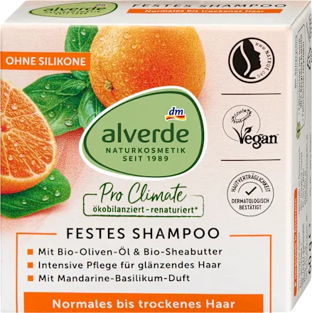 Solid shampoo mandarin-basil scent, 60 g