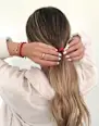 Hair ties, burgundy red, 4 pieces - Image 2