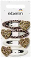 Heart-shaped hair clips, leopard print, 4 pieces - Image 2