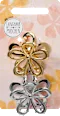 Hair clips with flowers, gold and silver look, 2 pieces - Image 2