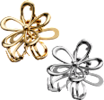 Hair clips with flowers, gold and silver look, 2 pieces - Image 3