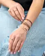 Hair ties with pearls, brown/black/beige, 9 pieces - Image 4