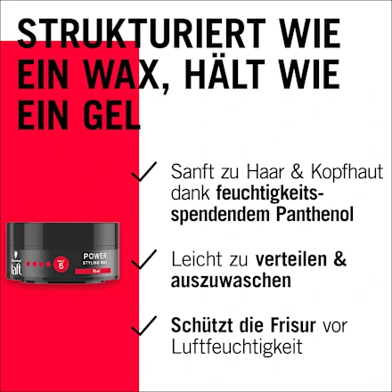 Hair gel POWER Styling Wax Hold 5, 75 ml - Image 7