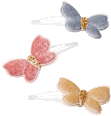 Butterfly hair clips, 3 pieces - Image 3