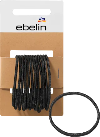 Thin black hair ties, 12 pieces