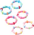 Striped, multicolored hair ties, 9 pieces - Image 3