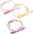Hair ties with bows, pastel colored, 3 pieces - Image 3
