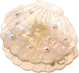 Seashell hair clip with pearls, holographic effect, 1 pc. - Image 2