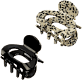 Small, semi-circular hair clips, black/polka dot design, 2 pieces - Image 3