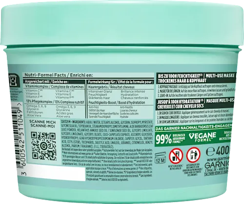 Aloe Vera Hair Food 3-in-1 hair mask for dry hair, 400 ml - Image 2