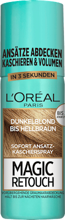 Root touch spray for dark blonde to light brown hair, 75 ml